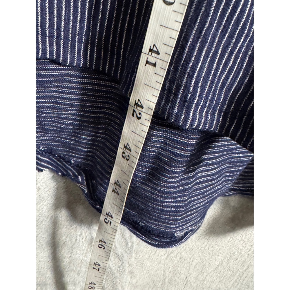 Caslon Womens Blue Striped Sleeveless Ruffle Midi Dress Medium - Picture 4 of 8